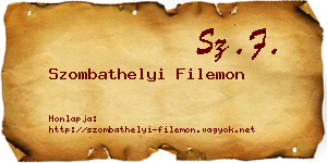 Szombathelyi Filemon névjegykártya